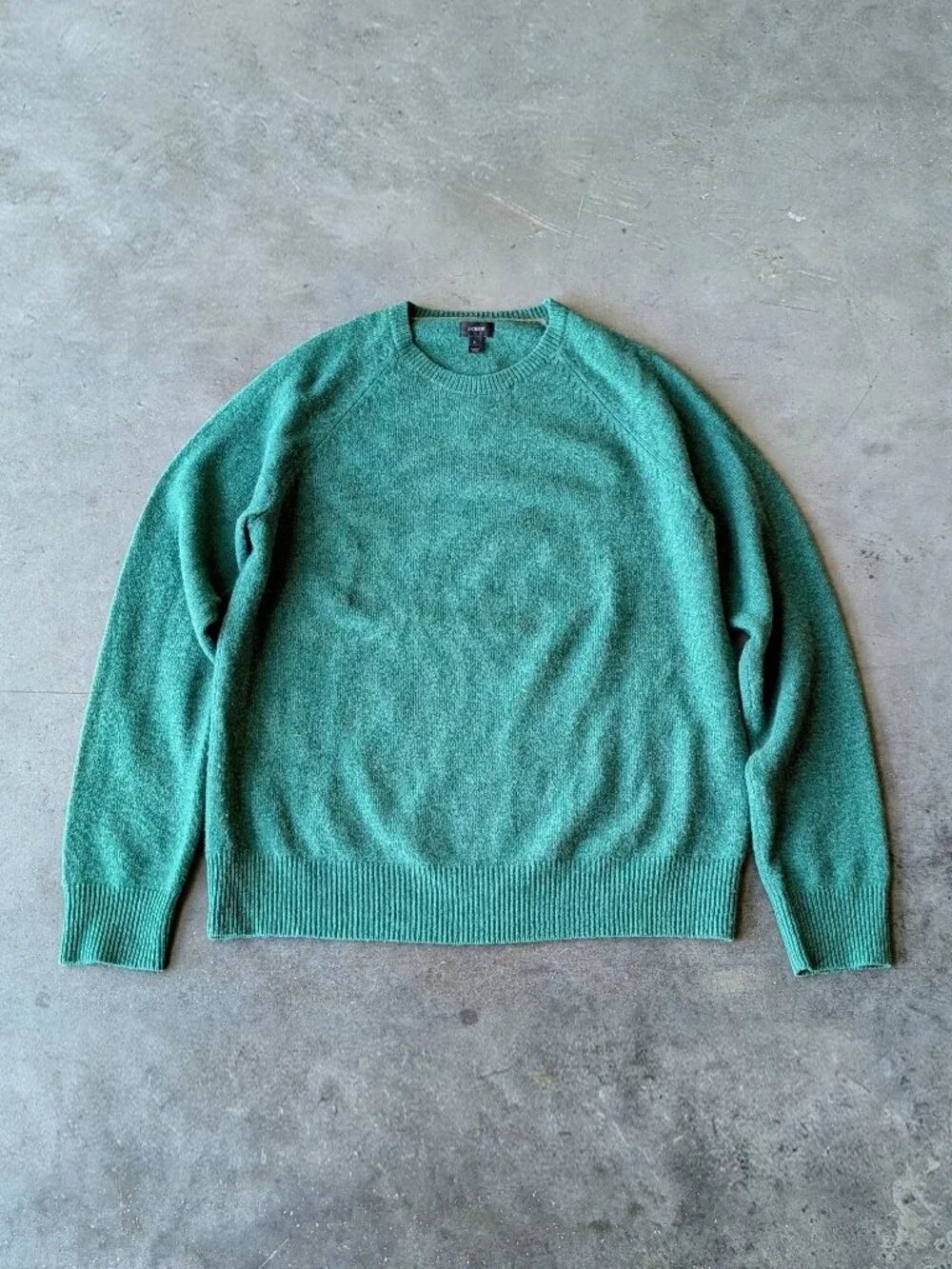 J. Crew Green Lambswool Crewneck Long Sleeve Pullover Sweater large